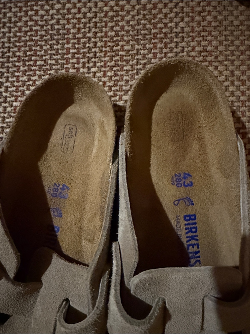 Birkenstock Mens’s Boston Suede Clog in Taupe Gray - Picture 2 of 3